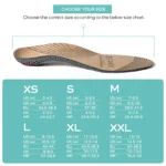 arthritis insole with size chart